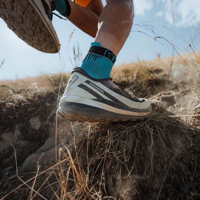 Chaussettes de course à pied - Run Ultra noir/turquoise