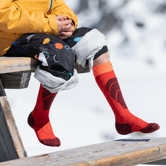 Skisocken - Ski Merino Junior rot/gold