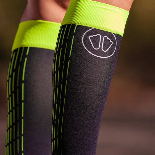 Trail Protect socks + Ultralight Run Calf sleeves black/yellow